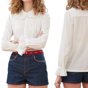 CLAUDIE PIERLOT Bellezze Cottagecore Eyelet Ruffle Blouse \\ 4 (36)